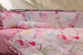 Pink Unicorns - Crib Bedding Set